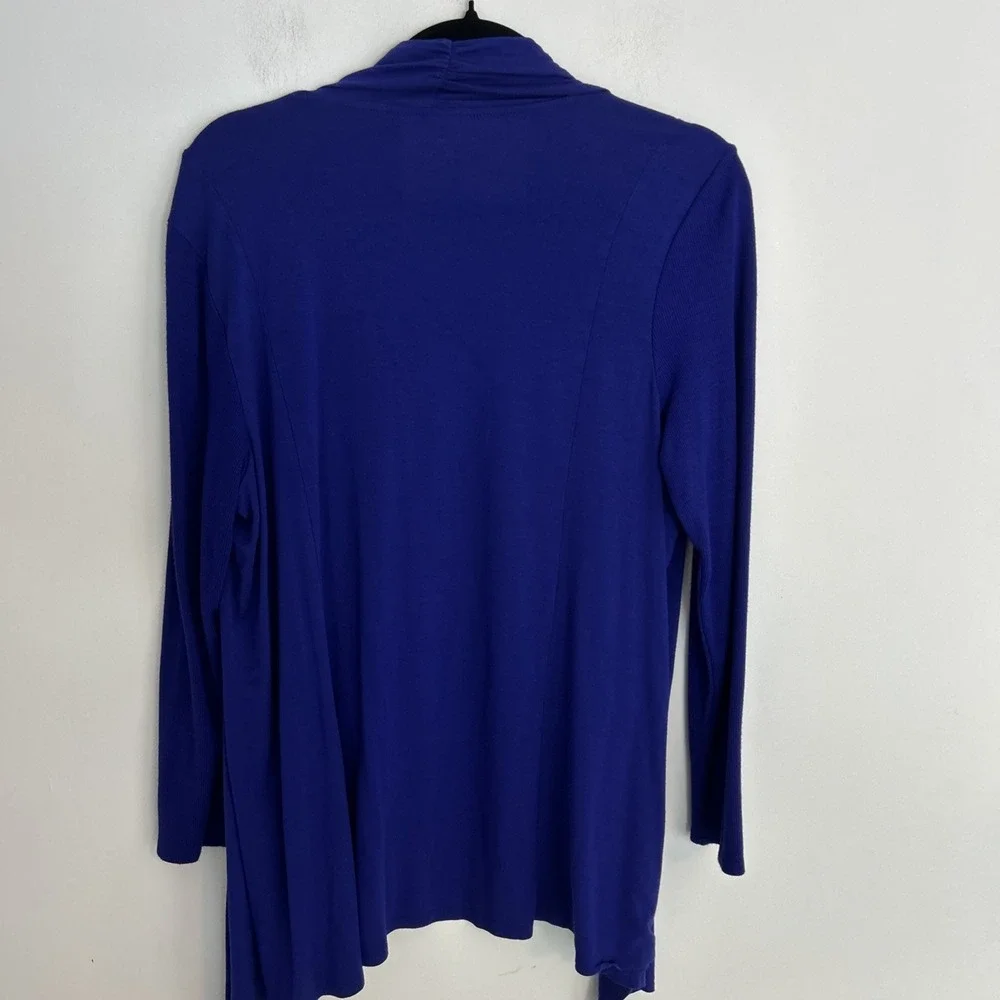 Coldwater‎ Creek Women's M Royal Blue Long Sleeve Waterfall Drape Cardigan Light